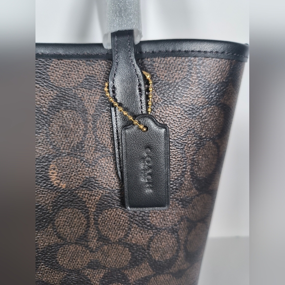Coach small IMXAQ small city tote Black and Brown Women's Tote Bag - Picture 2 of 15